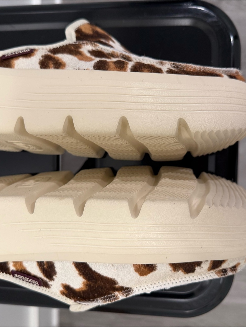 Hey Dude Women's Leopard Slip-On Platform Mules - Brown & Cream - Picture 7 of 11